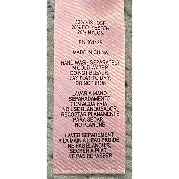 LIQUID BY SIONI SHORT LACE SLEEVE PULL-OVER BLOUSE, WOMENS, L, MINT GREEN, TIE - Picture 10 of 10